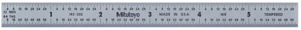 182-202 - Réguas de Aço 6", Polegadas, Mitutoyo