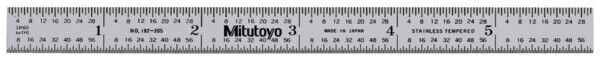 182-205 - Réguas de Aço 150mm/6", Métrico/Polegadas, Mitutoyo