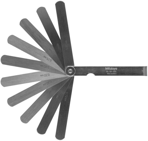 184-306S - Thickness/Feeler Gauge 0,05-0,8mm, 10 Leaves, 100mm,Blade, Mitutoyo