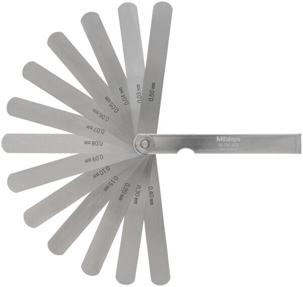 184-307S - Thickness/Feeler Gauge 0,03-0,5mm, 13 Leaves, 100mm,Blade, Mitutoyo