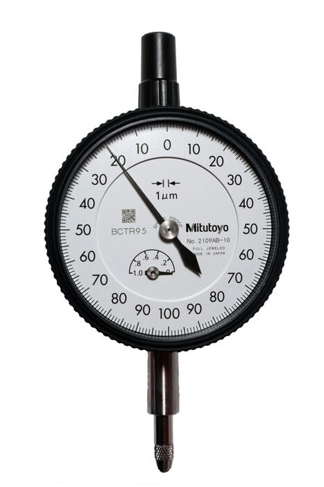 2109AB-10 - Comparador, Tampa lisa, Modelo ISO, Jewelled Bearing, Shockproof, 1mm, 0,001mm, Mitutoyo