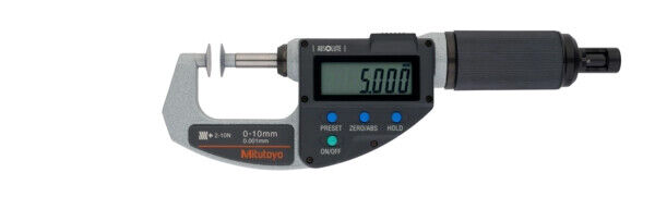 227-223-20 - Micrómetro ABSOLUTE Digimatic -Discos QuickMike, 0-10mm, 2-10N, Disco=14,3mm, Mitutoyo