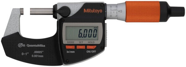 293-180-40 - Micrómetro Digimatic IP65 -QuantuMike Polegadas/Métrico, 0-1", com Bidirectional saída de dados, Mitutoyo