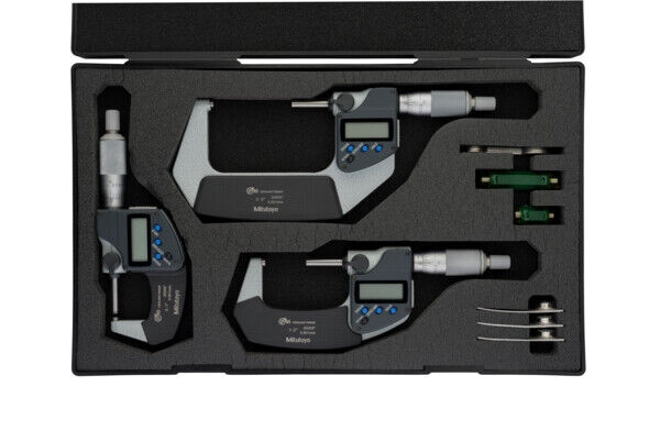 293-960-30 - Digital Micrometer IP65 Set Polegadas/Métrico, 0-3" (3pcs.), Mitutoyo