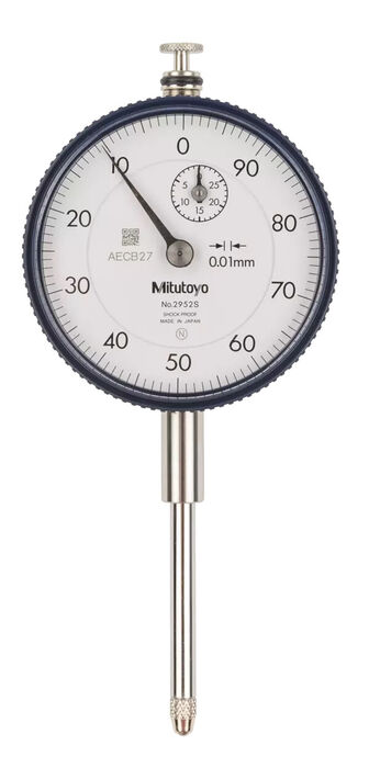 2952AB - Comparador, Tampa lisa, Modelo ISO, Reverse Dial Face, 30mm, 0,01mm, Mitutoyo