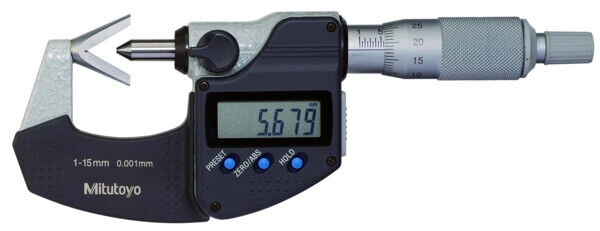 314-251-30 - Micrómetro Digimatic -Batente -V 1-15mm, com Groove, Mitutoyo