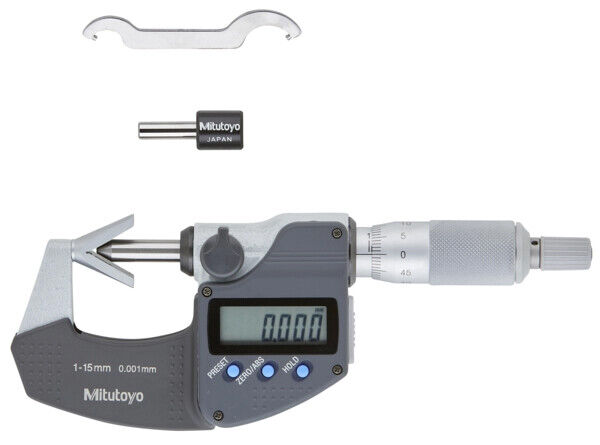 314-261-30 - Micrómetro Digimatic -Batente -V 1-15mm, Mitutoyo