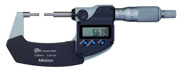 331-251-30 - Micrómetro Digimatic -Pontas Escalonadas 0-25mm, Face de Medição 3mm, Mitutoyo