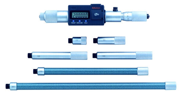 337-101 - Micrómetro de Interiores Digimatic -Tubular com Extensões Digital, Metal duro Tipped, 200-225mm, Mitutoyo
