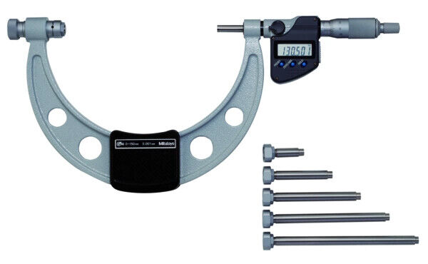 340-251-30 - Micrómetro Digimatic -Batentes Intermutáveis 0-150mm, IP65, incl. 6 Anvils, Mitutoyo