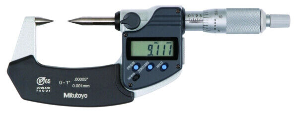 342-361-30 - Micrómetro Digimatic -Pontas Polegadas/Métrico, 0-1", 30° Tip, Mitutoyo