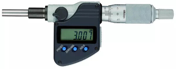 350-251-30 - Cabeça Micrométrica Digital -Haste de 10mm,0-25mm, Flat Spindle, 10mm,Plain Stem, Mitutoyo