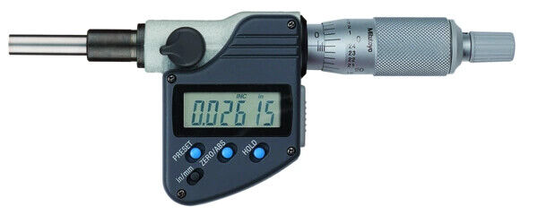 350-351-30 - Cabeça Micrométrica Digital -Haste de 10mm,0-1", Flat Spindle, 0,375" Plain Stem, Mitutoyo