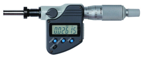350-352-30 - Cabeça Micrométrica Digital -Haste de 10mm,0-1", Flat Spi., Cla. Nut, 0,375" Stem, Mitutoyo