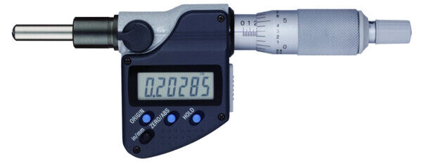 350-383-30 - Cabeça Micrométrica Digital -Haste de 12mm,0-1", SR4 Spindle, 0,5" Plain Stem, Mitutoyo