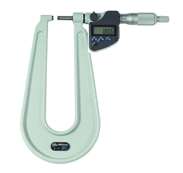 389-371-30 - Micrómetro Digimatic -Chapa Metálica Polegadas/Métrico, 0-1", Spherical Anvil/Spindle, Mitutoyo