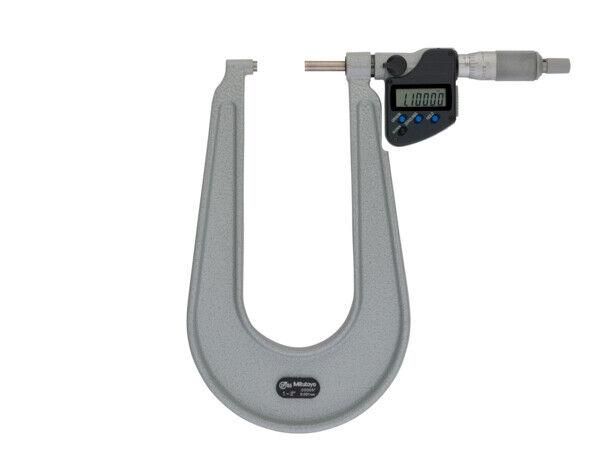 389-352-30 - Micrómetro Digimatic -Chapa Metálica Polegadas/Métrico, 1-2", Flat Anvil/Spindle, Mitutoyo