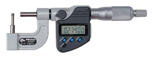 395-363-30 - Micrómetro Digimatic -Tubos Spherical Anvil Flat Spindle, 0-1", Mitutoyo
