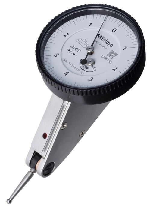 513-443-10T - Comparador de Alavanca -Modelo Horizontal -Face Inclinada 20°- Full Set, 0,016", 0,0001", 4/9,52mm,Stem, Styli, Bar, Swivel Clamp, Mitutoyo