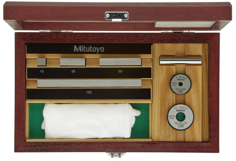 516-526-10 - Conjunto de Blocos Padrão em Aço -Para Ensaio de Paquímetros, Grau 1, EN ISO 13385-1:2011, Mitutoyo