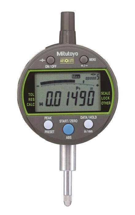 543-302B-10 - Comparador Digital, Max/Min ASME/ANSI Type, Polegadas/Métrico, 0,5", 0,00005", Tampa c/olhal, Mitutoyo