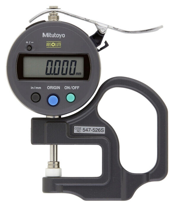 547-526S - Medidor de Espessuras ABSOLUTE Digimatic Polegadas/Métrico, 0-0,47", 0,0001", Standard, Mitutoyo