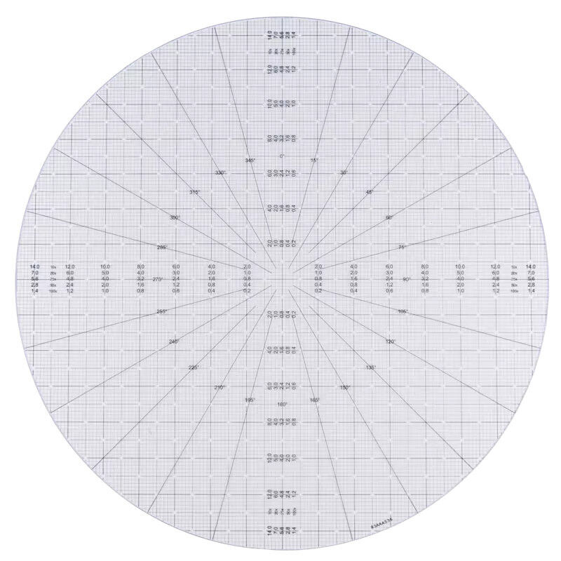 63AAA538 - Grid and protractor chart ø 500 mm,Overlay chart para measuring projector, Mitutoyo