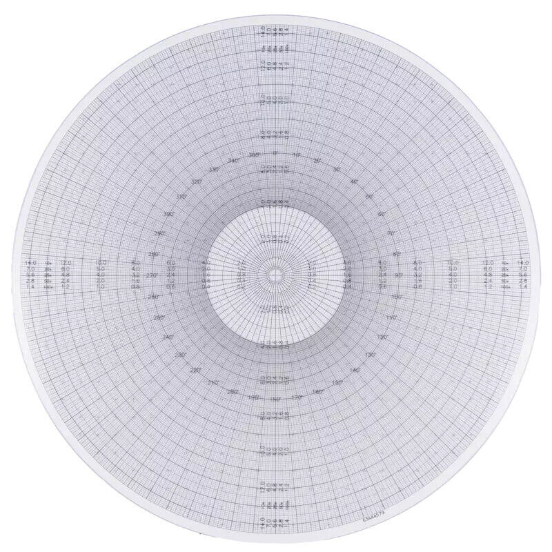 63AAA533 - Radius and protractor chart D=500 mm,Overlay chart para measuring projector, Mitutoyo