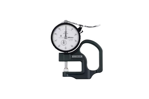 7301A - Medidor de espessuras analógico, 0-10mm, 0,01mm, pontas cerâmica, Mitutoyo
