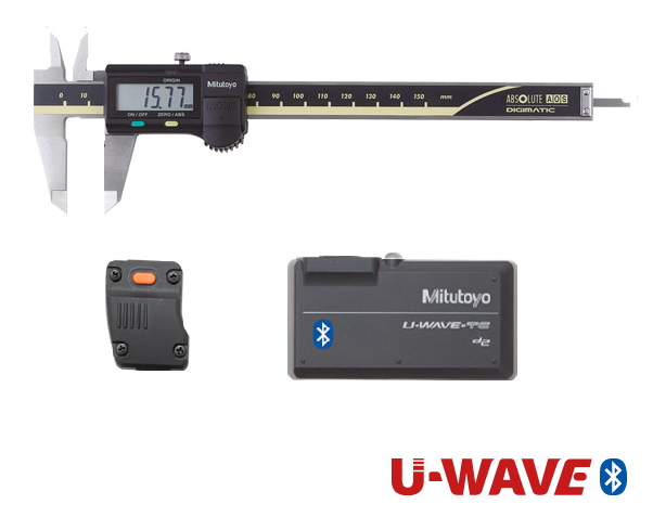 500-161-30-BT - Conjunto Paquímetro U-Wave Bluetooth (500-161-30 + 264-625 + 02AZF300) 0-150mm, 0.01mm, vareta plana, saída de dados, Mitutoyo