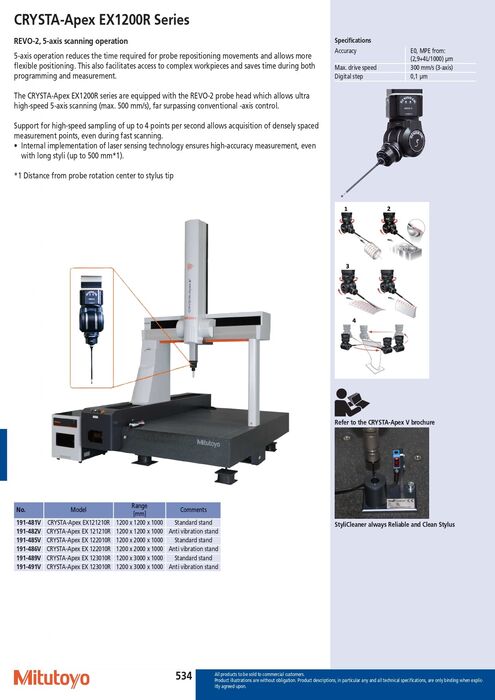 191-491V - Crysta-Apex EX1200R Range 1200x3000x1000 mm, com base anti vibratória, Mitutoyo