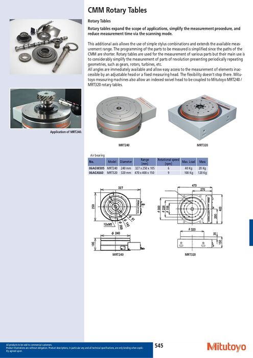 06AGX660 - MRT320 Rotary Table MRT320, Mitutoyo