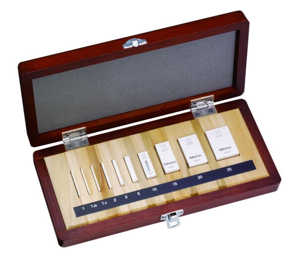 516-320-11 - Gauge Block Set, Polegadas, Insp. Cert., BS 10 blocos, Grau 2, Cerâmica, Mitutoyo