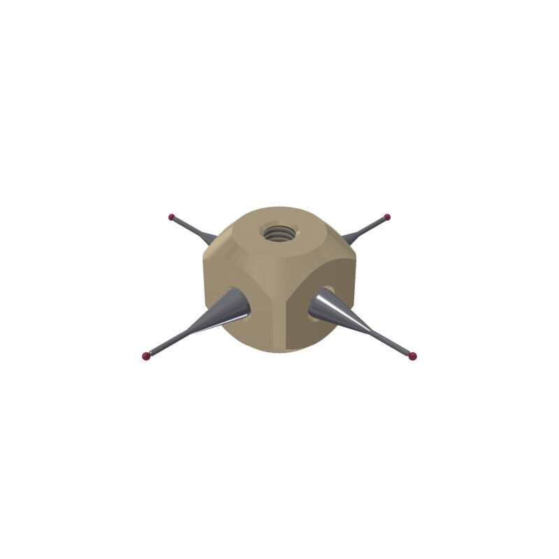 K650114 - Styli_Star Metal duro stem Ø0,7mm,L7,0mm, base titanium square comprimento 15,0mm, L 44,0mm, ML 14,50mm, Mitutoyo