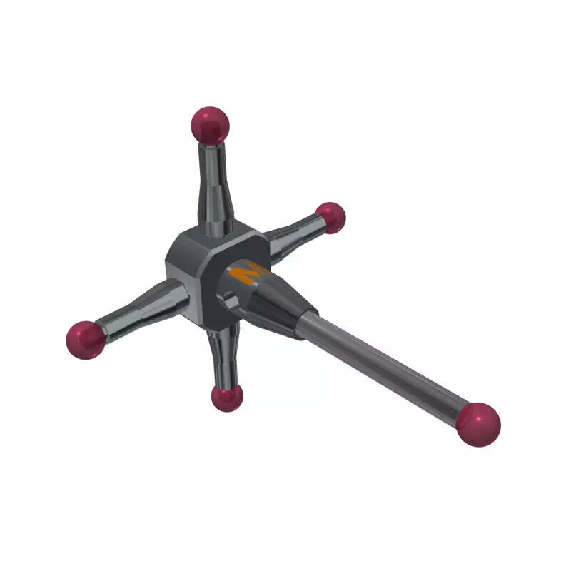 K651053 - Styli_Star Metal duro stem Ø0,7mm, Metal duro stem center DS1 Ø1,4mm, base stainless aço, L 18,0mm, ML 5,25mm, ML1 16,5mm, Mitutoyo