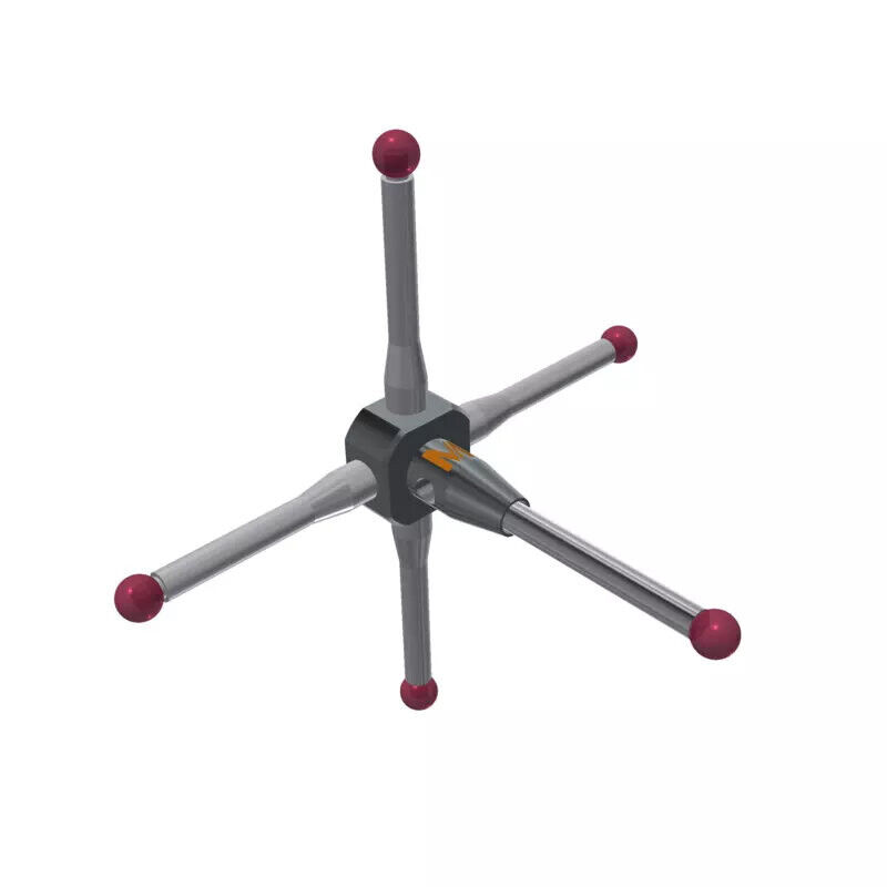 K651054 - Styli_Star Metal duro stem Ø0,7mm, Metal duro stem center DS1 Ø1,4mm,base stainless aço, L 30,0mm, ML 10,75mm, ML1 16,5mm, Mitutoyo