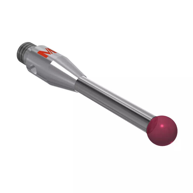 K651108 - Stylus M3 ruby ball Ø3,0mm,Metal duro stem Ø1,5mm, stainless aço base Ø3,0mm, L 19,5mm, ML 13,28mm, Mitutoyo
