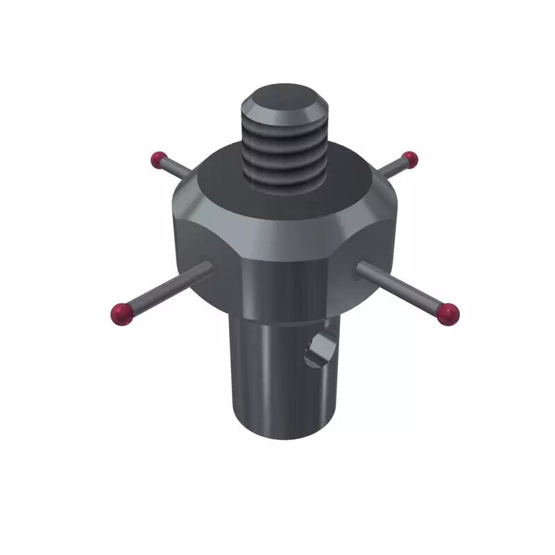 K651452 - 4-way stylus M2 ruby ball 0,5mm,Metal duro stem Ø0,3,mm, base stainless aço Ø3,0mm, L 10mm, ML2,5mm, Mitutoyo