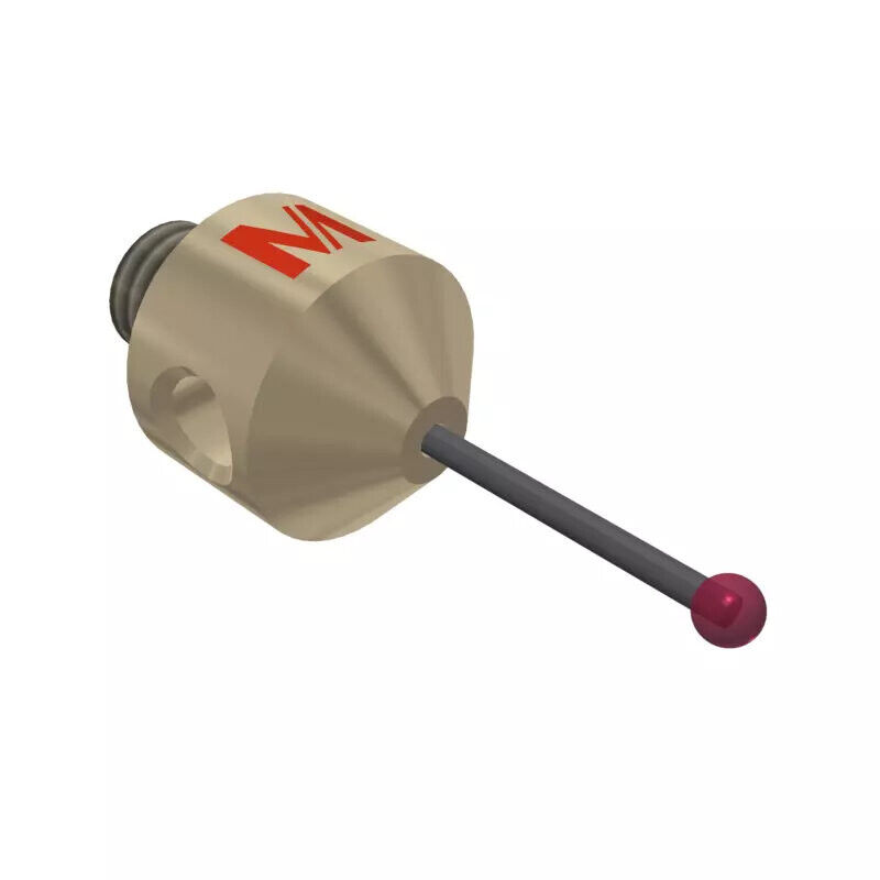 K651475 - Stylus M5 ruby ball Ø2,0mm, Metal duro stem Ø1mm, titanium base Ø10,0mm, L20mm, ML 11mm, Mitutoyo