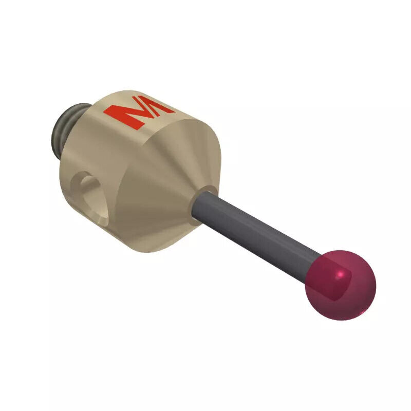 K651478 - Stylus M5 ruby ball Ø4,0mm,Metal duro stem Ø2mm, titanium base Ø10,0mm, L20mm, ML 11mm, Mitutoyo