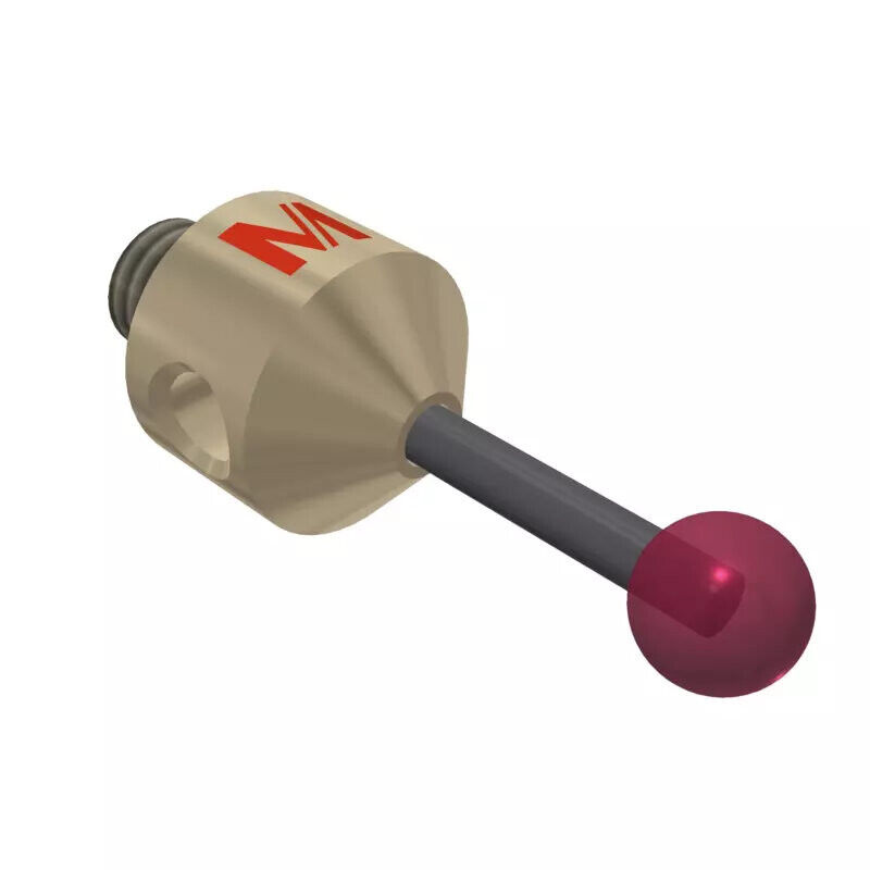 K651479 - Stylus M5 ruby ball Ø5,0mm,Metal duro stem Ø3mm, titanium base Ø10,0mm, L20mm, ML 11mm, Mitutoyo