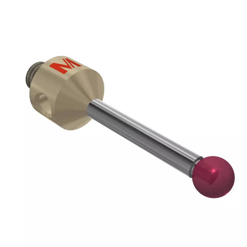 K651489 - Stylus M5 ruby ball Ø5,0mm,Stylus M5 ruby ball Ø5,0mm, Metal duro stem Ø3mm, titanium base Ø10,0mm, L30mm, ML 21,5mm, Mitutoyo