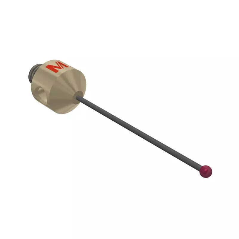 K651490 - Stylus M5 ruby ball Ø2,0mm,Stylus M5 ruby ball Ø2,0mm, Metal duro stem Ø1mm, titanium base Ø10,0mm, L40mm, ML 31mm, Mitutoyo