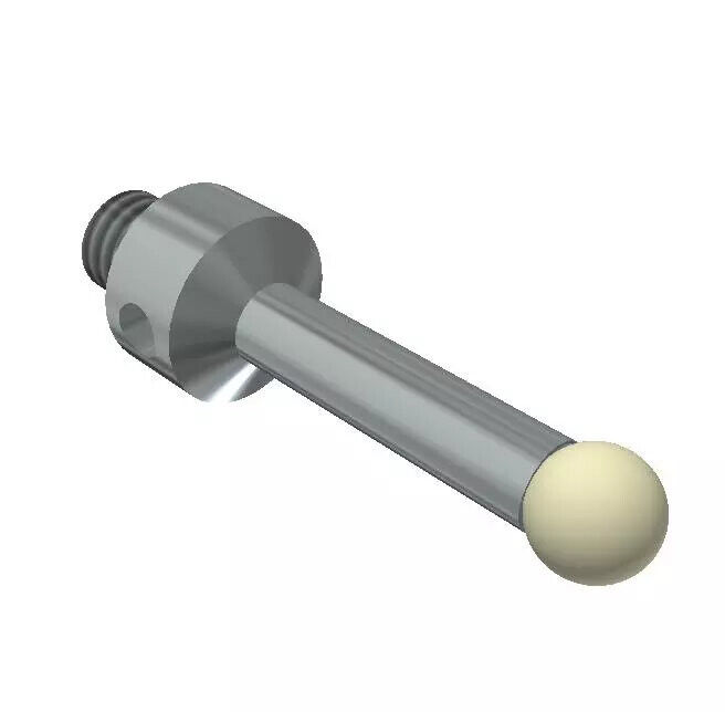 K651608 - Stylus M4 zirconium oxide ball Ø4,0mm, stainless aço stem Ø3mm, stainless aço base Ø7,0mm, L18mm, ML 13,7mm, Mitutoyo