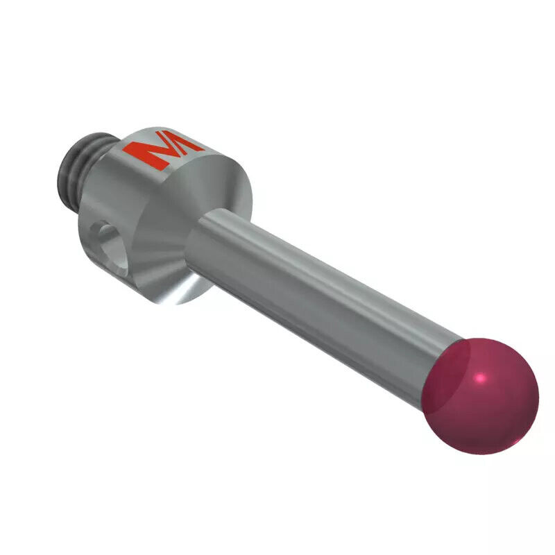 K651701 - Machine Tool Stylus M4 ruby ball 4,0mm,stainless aço stem Ø 3,0mm, base stainless aço Ø7,0mm, L 18,0mm, ML13,7mm,-components hard soldered, Mitutoyo