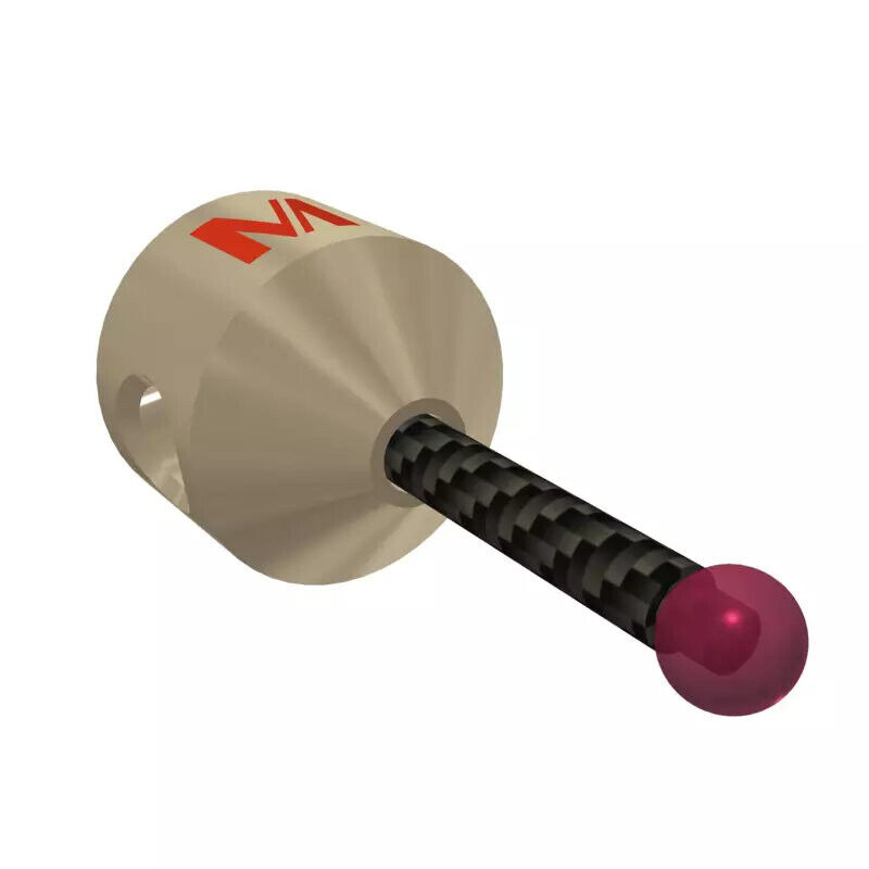 K651712 - Stylus M5 ruby ball ø3,0mm,Stylus M5, ruby ball Ø3mm, carbon fibre stem Ø2mm, titanium base Ø10mm, L20mm, ML11mm, Mitutoyo