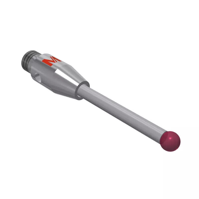 K651745 - Stylus M3 ruby ball ø2,0mm,Metal duro stem Ø1,5mm, base stainless aço Ø4,0mm,L 20,0mm, ML 12,5mm, Mitutoyo