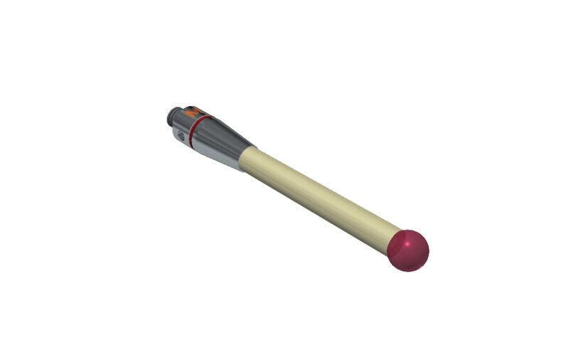 K653031 - Machine Tool Stylus M4 ruby ball 6,0mm,Cerâmica stem Ø 4,5mm, base stainless aço Ø7,0mm, L 50,0mm, ML38,5mm,- red O-ring, Mitutoyo