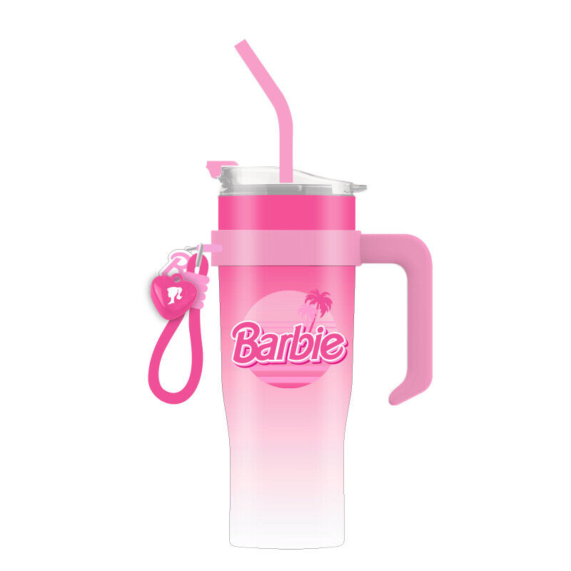 Fancy Barbie - Copo Térmico em Aço com Palhinha e Alça (1600mL)