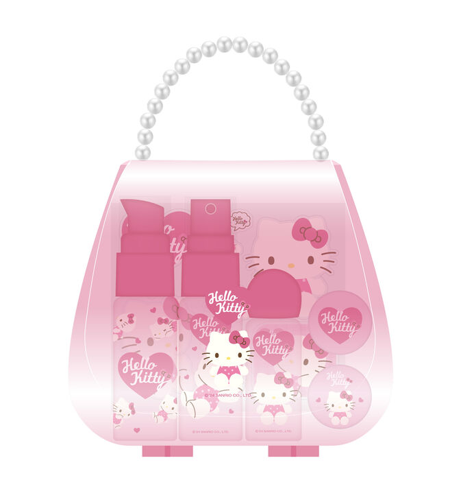 Personagens Sanrio - Pink Collection - 7-Piece Travel set (Hello Kitty)
